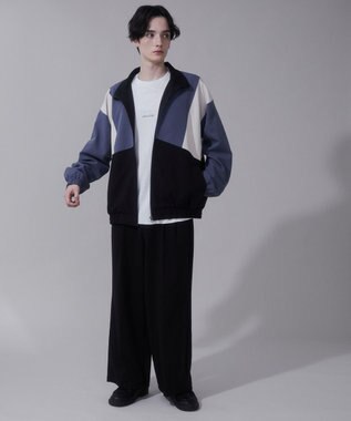 WEGO トロミスタンドブルゾン サックス