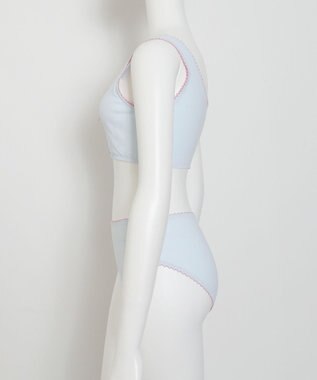 WEGO 【ハーフトップ＆ショーツセット】Liliane　Ciel　　レースアップリボン サックス