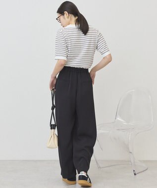 AMERICAN HOLIC ボーダーハーフスリーブニットプルオーバー Ivory