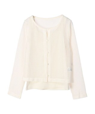 earth music&ecology ＳＥＴ２点メッシュカーディガン＋インナー Ivory
