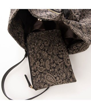 LA BAGAGERIE 【DEVEAUX】ペイズリーナチュラルミニトート ブルーブラック