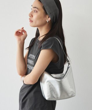 russet ソフトレザーシンプルショルダーバッグ【silver】(CE-1462)
