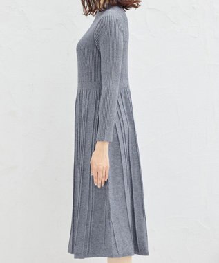 Tiaclasse 【洗える】1着でオシャレ感が出せるニットプリーツワンピース グレー