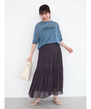 Green Parks シアーロゴニットプルオーバー Blue