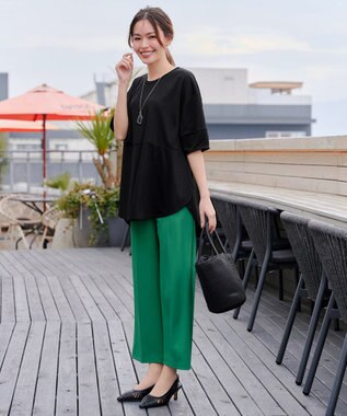 Tiaclasse 【洗える・接触冷感・紫外線ケア・サラごこち】ラウンドヘムチュニック ブラック