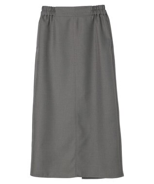 Green Parks 麻調Ｉラインスカート Gray