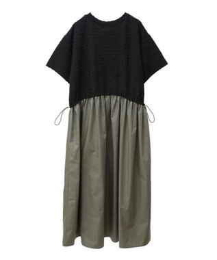 Green Parks ドロストドッキングワンピース Black