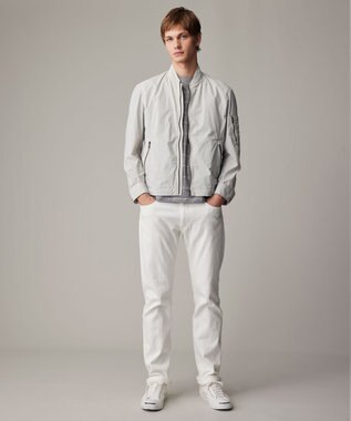 JOSEPH ABBOUD 【和紙ニット/日本素材・縫製/ 軽量/通気性/速乾性】和紙フライスボーダー Tシャツ ライトグレー系2