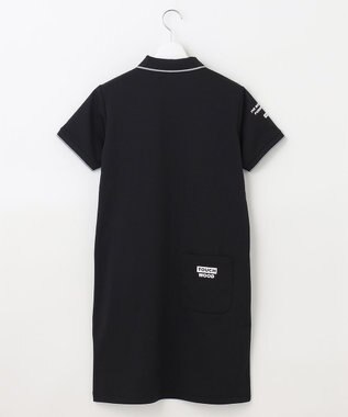 PW CIRCULUS 【WOMEN】【洗える】裏毛 ロゴ ポロ ワンピース ゴルフウェア レディース ブラック