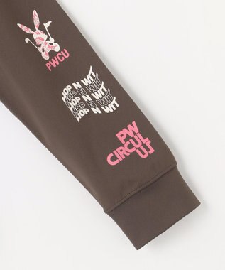 PW CIRCULUS 【吸水速乾 / UV遮蔽率99.5% UVカット / ストレッチ】【WOMEN】ラビットグラフィック ロングスリーブモックT ゴルフウェア レディース ダークブラウン系