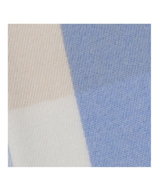 MOONBAT estaa とろーりマフラー クリーミーチェック／手洗い可 サックスブルー