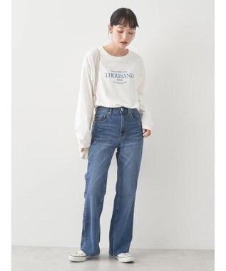 earth music&ecology セルフカットセミフレアデニムパンツ Medium Indigo