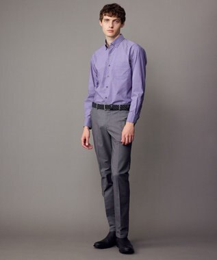 JOSEPH ABBOUD 【ストレッチ・洗える】ストレッチ プリント シャツ パープル系5