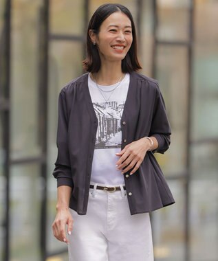 J.PRESS LADIES S 【冷房対策に】シアードライトリコット Vネック カーディガン
