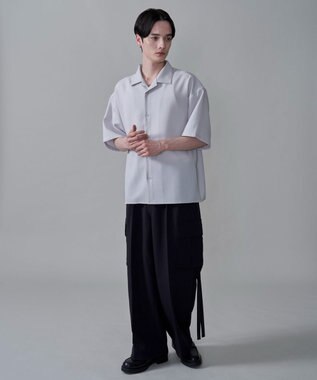 WEGO 【速乾/しわになりにくい/MLサイズ展開】ドライポリオープンカラーシャツ（SS） ライトグレー