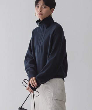AMERICAN HOLIC バイパチハーフＺＩＰニットプルオーバー Navy