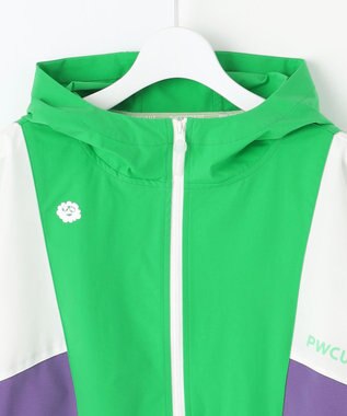 PW CIRCULUS 【撥水加工/ストレッチ】【WOMEN】カラーブロッキング ブルゾン ゴルフウェア レディース ピーコックグリーン系