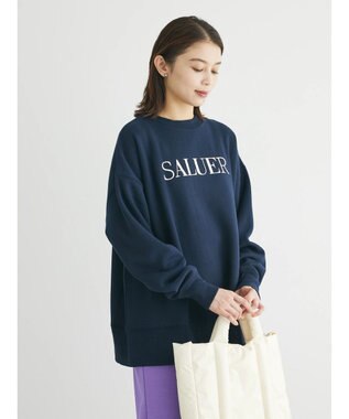 Green Parks 裏起毛ロゴプルオーバー Navy