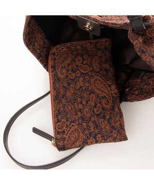 LA BAGAGERIE 【DEVEAUX】ペイズリーナチュラルミニトート レンガブラウン