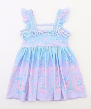 ANY KIDS 【UVカット】フリルワンピース水着 レインボー×マリン