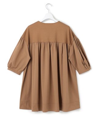 23区 【洗える】シルキータフタコンビ チュニック カットソー キャメル系