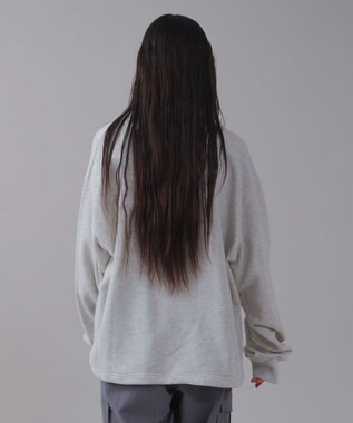 WEGO 【ユニセックス着用ITEM】ショートドロストワンポイント刺繍プルオーバー 杢グレー