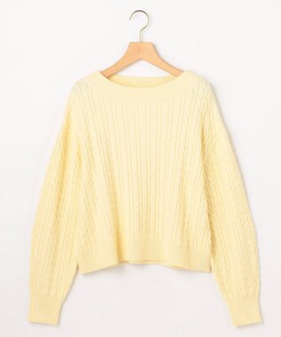 組曲 S 【加藤ローサさん着用】コットンカシミヤMIX ケーブル ニット イエロー系