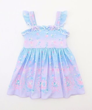 ANY KIDS 【UVカット】フリルワンピース水着 レインボー×マリン