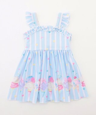 ANY KIDS 【UVカット】フリルワンピース水着 サックスブルー×アイス