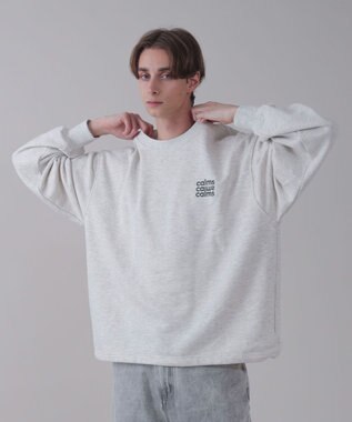 WEGO 【ユニセックス着用ITEM】ショートドロストワンポイント刺繍プルオーバー 杢グレー