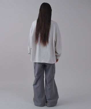 WEGO 【ユニセックス着用ITEM】ショートドロストワンポイント刺繍プルオーバー 杢グレー