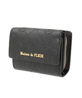Maison de FLEUR カラーモノグラムウォレット Black