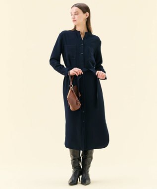 BEIGE， 【WEB限定・洗える】DUPONT / ベルト付き3WAYワンピース Navy