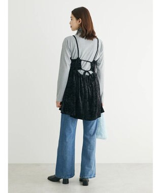 Green Parks ・ＥＬＥＮＣＡＲＥ　ＤＵＥクラッシュベロアキャミチュニック Black