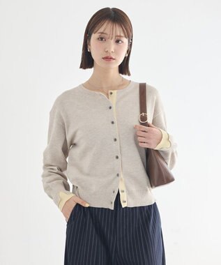 earth music&ecology 【一部予約】カラーコンビニットカーディガン ベージュ