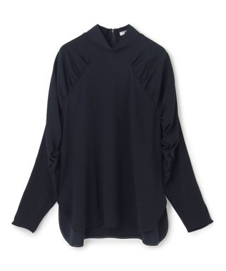 BEIGE， 【洗える】FLEUR / ギャザーブラウス Navy