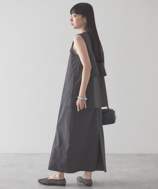 AMERICAN HOLIC 【2点セット・マルチ機能】フリルジレ＋Iラインワンピース Charcoal Gray