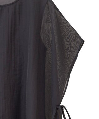 YECCA VECCA サイドリボンシアーレイヤードプルオーバー Dark Green