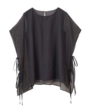 YECCA VECCA サイドリボンシアーレイヤードプルオーバー Dark Green