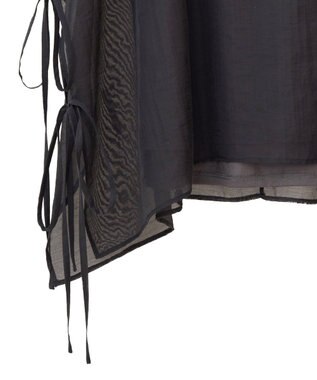 YECCA VECCA サイドリボンシアーレイヤードプルオーバー Dark Green