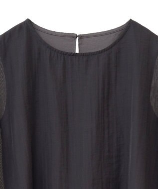 YECCA VECCA サイドリボンシアーレイヤードプルオーバー Dark Green