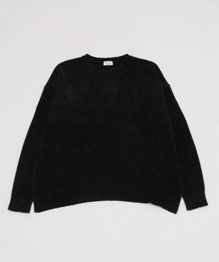 WEGO 【ユニセックス着用ITEM/MLサイズ展開】ベロアモールプルオーバー ブラック