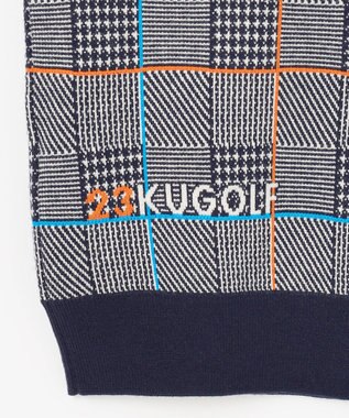 23区GOLF 【MEN】チェックジャガード　クルーネック  ニット ネイビー系3