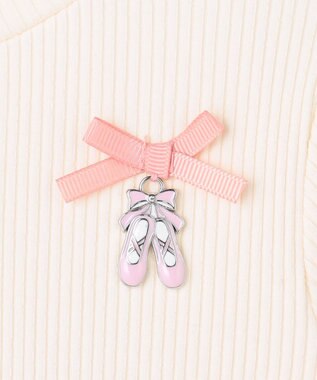 ANY KIDS バレエ刺繍チュールワンピース ホワイト×ピンク