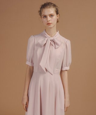 TOCCA 【WEB限定・洗える・消臭】RIBBON ROSETTE HALF ドレス ピンク系