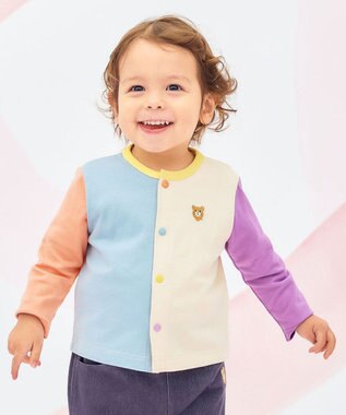 MIKI HOUSE HOT BISCUITS 【80-120cm】【Everyday Series】天竺素材 ワンポイントカーディガン