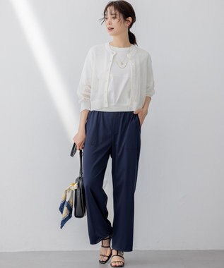 組曲 メッシュニット カーディガン アイボリー系