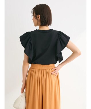 Green Parks ・ＳＵＧＡＲ　ＳＰＯＯＮ＜ＣＯＯＬ＞ラッフルスリーブＴＥＥ Black