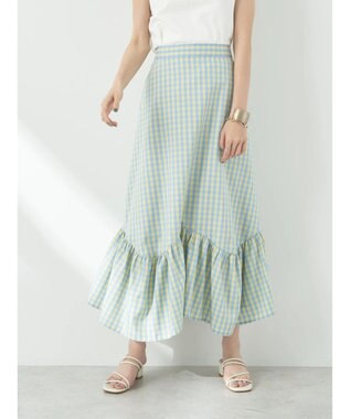 earth music&ecology イレヘムチェックスカート Sax