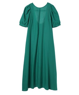 earth music&ecology リサイクルポリエステルブレンドＡラインワンピース Green